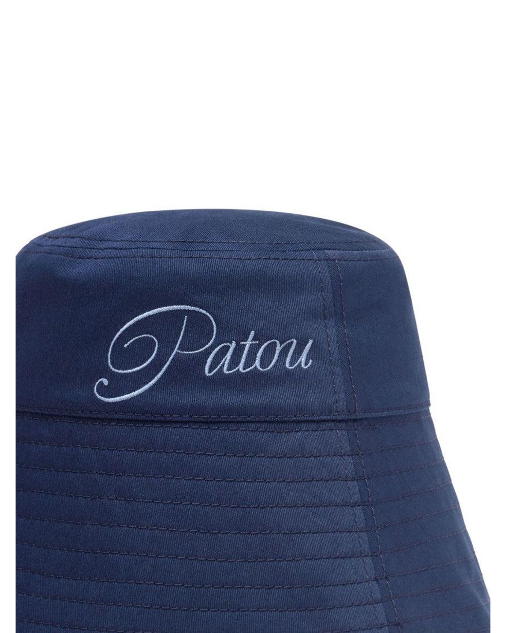 Patou Blue Logo-Embroidered Bucket Hat