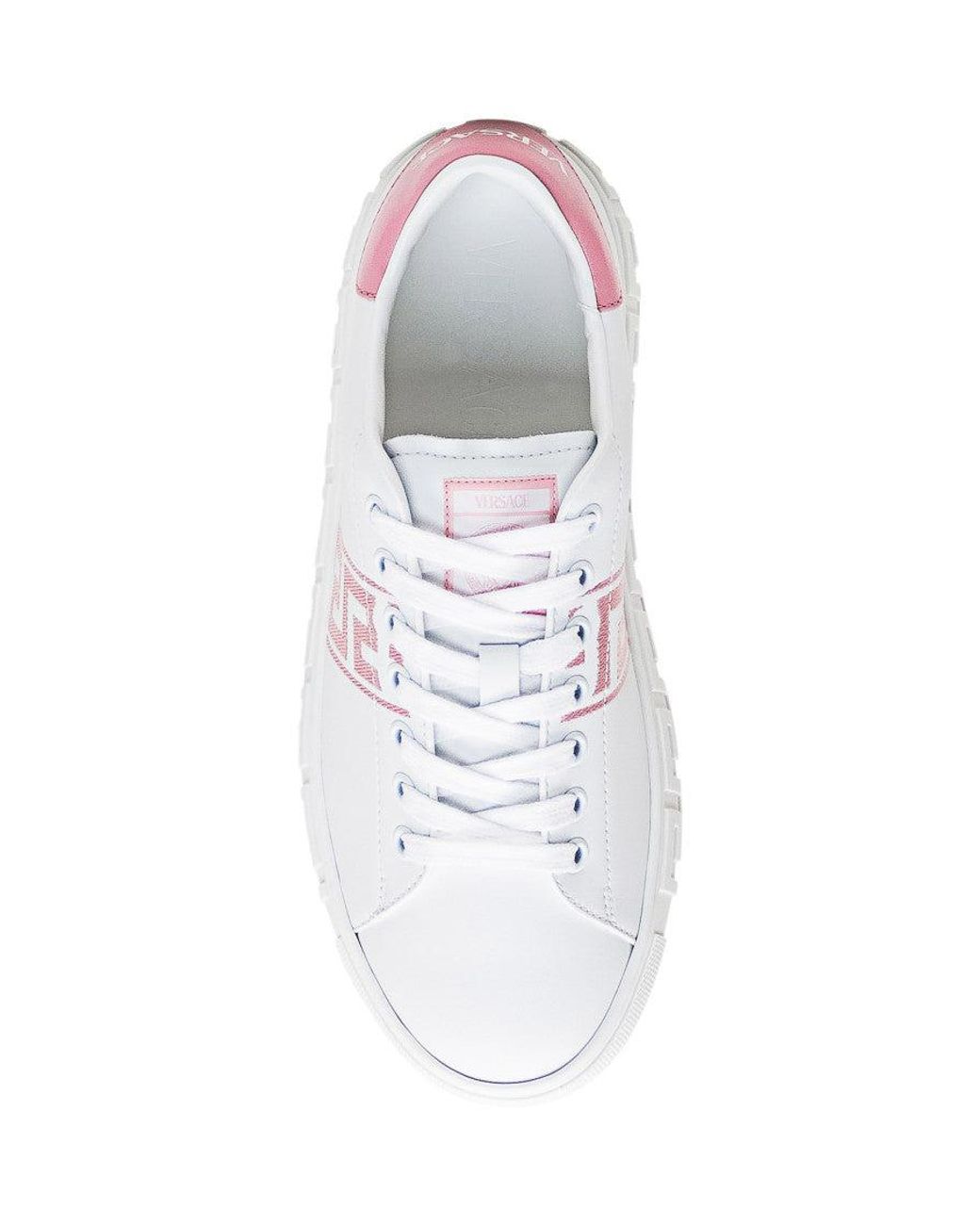 Versace White Logo Greca Sneakers