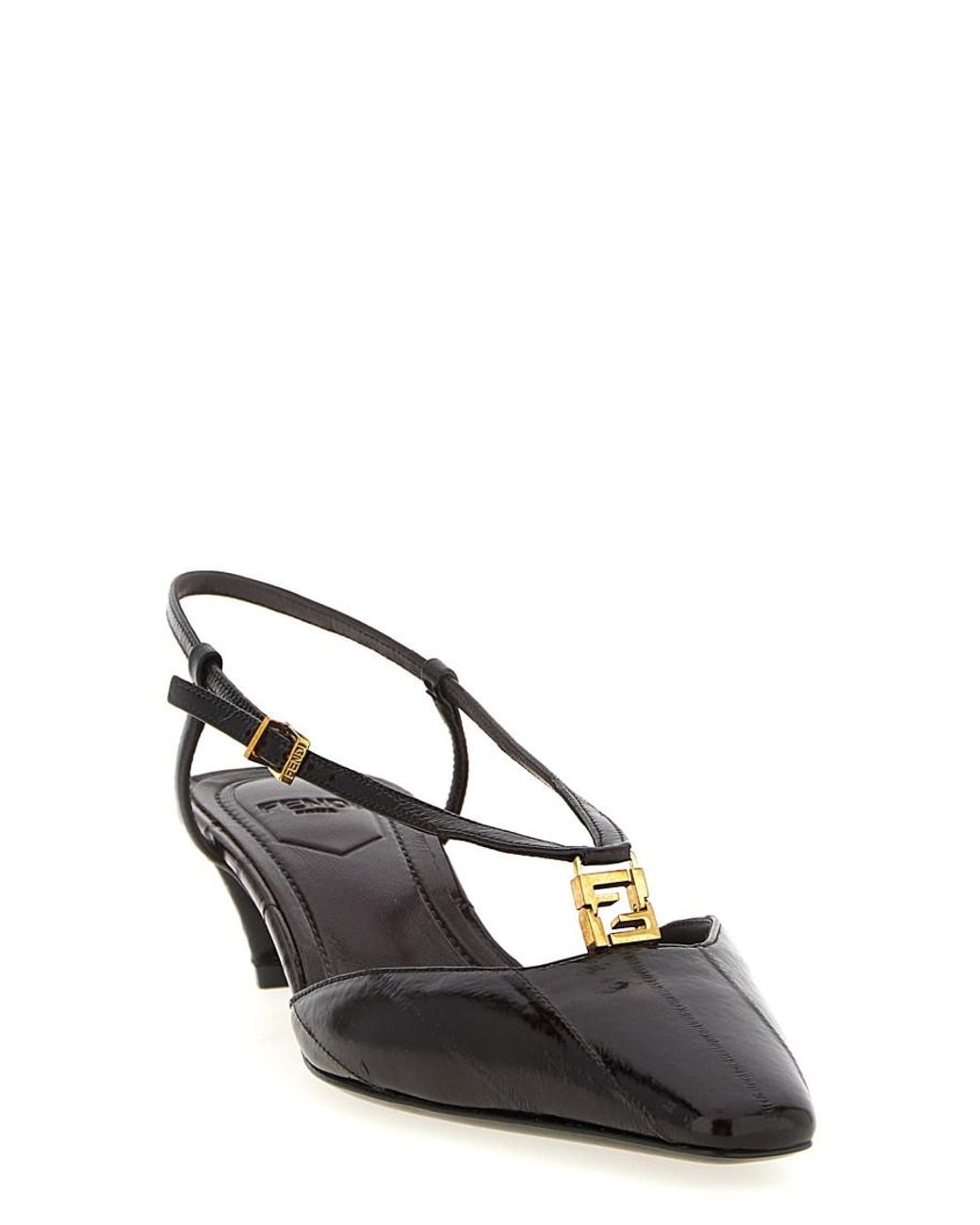 Fendi Black Ffold' Slingback