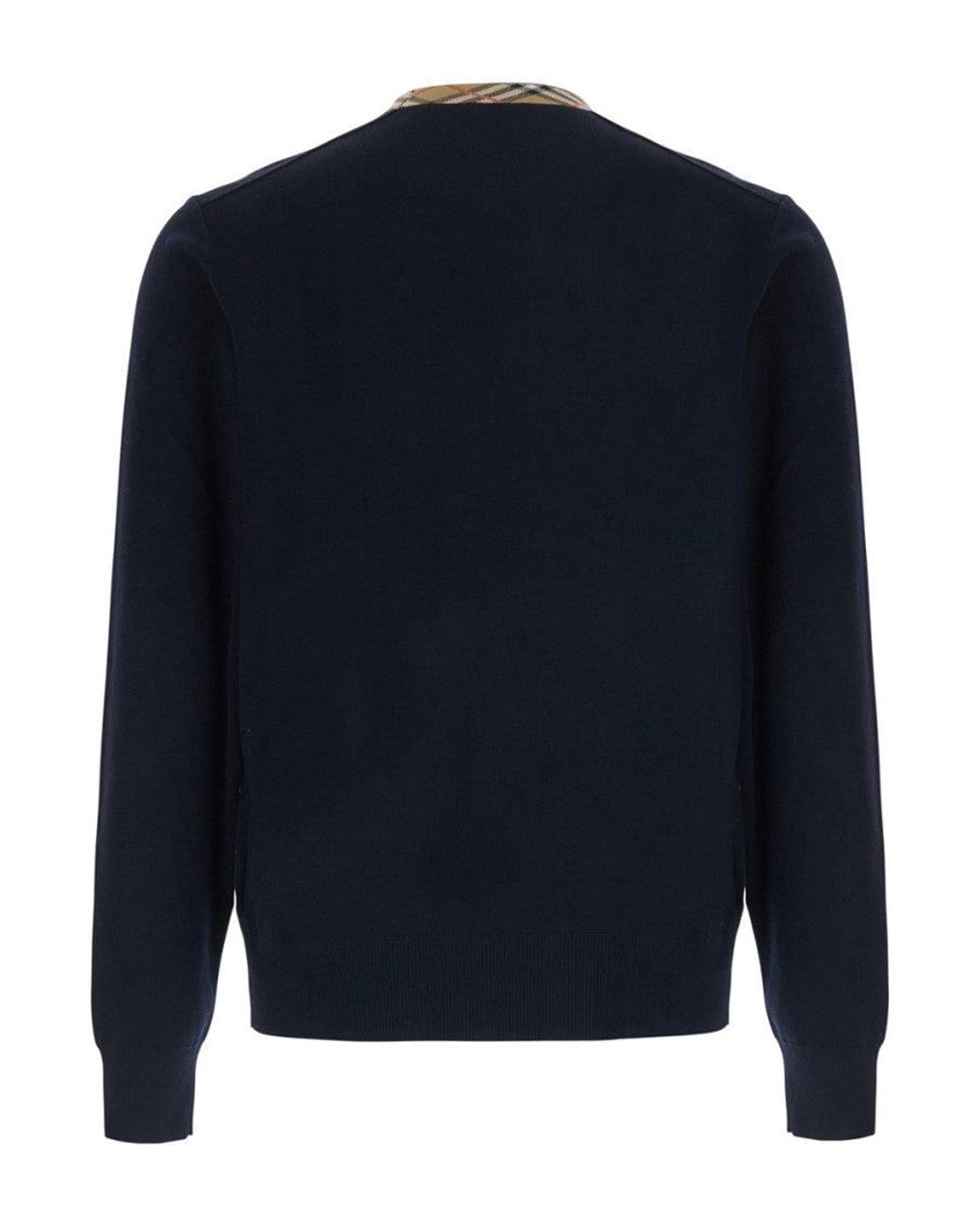 Burberry Blue Dark Knitted Sweater for men