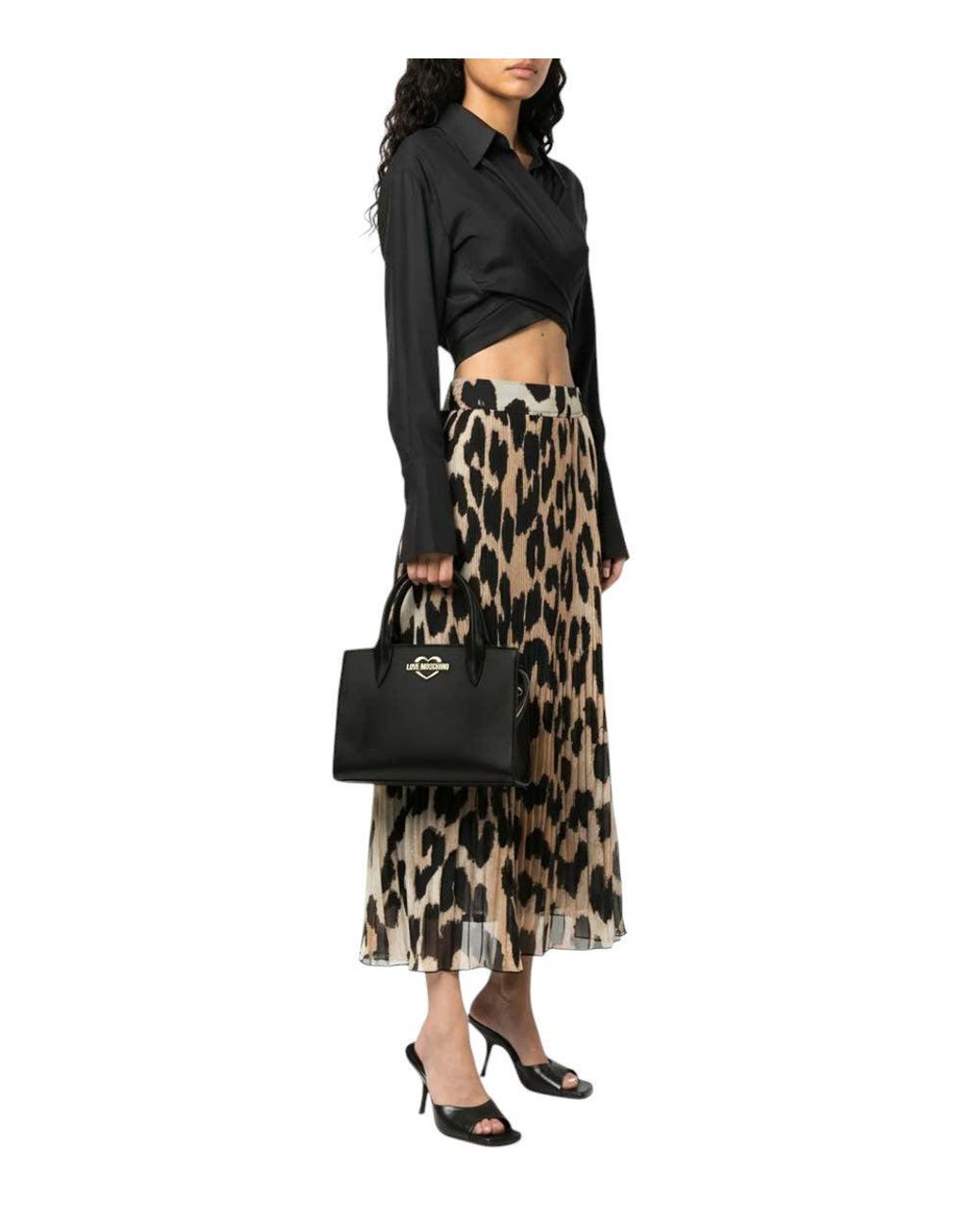 Love Moschino Black Heart Logo Small Satchel
