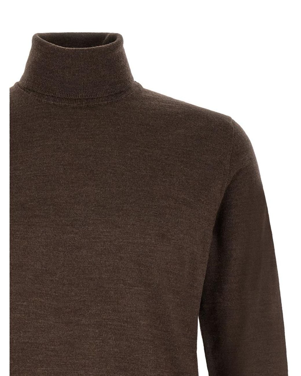 Zanone Brown Turtle Neck Sweater for men