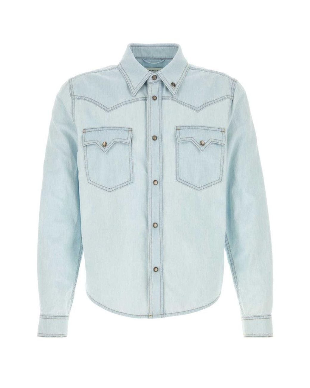 Versace Blue Light Regular Shirt for men