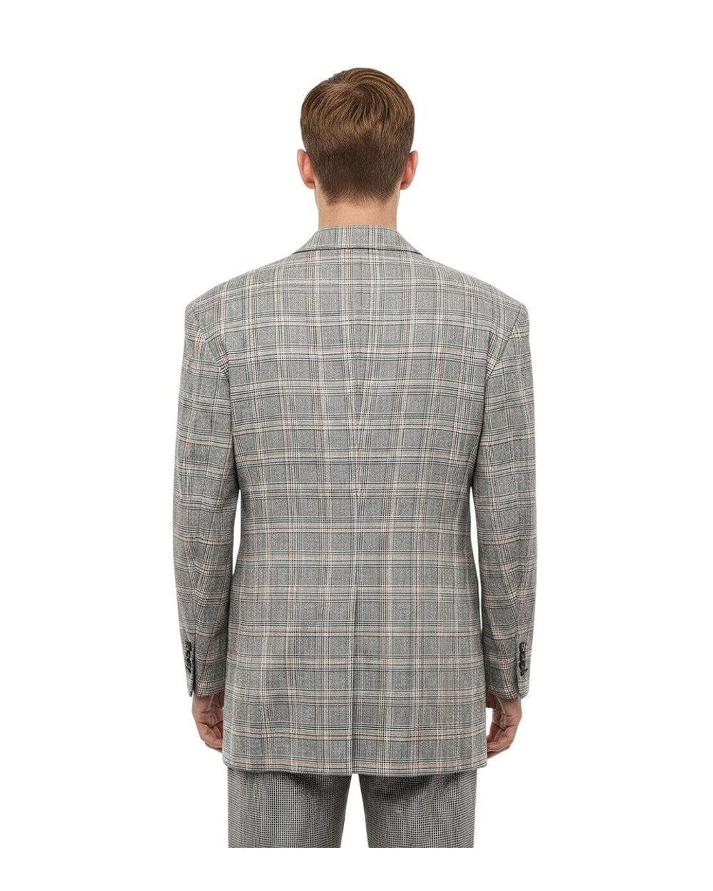 DSquared² Gray Regular Check Blazer for men