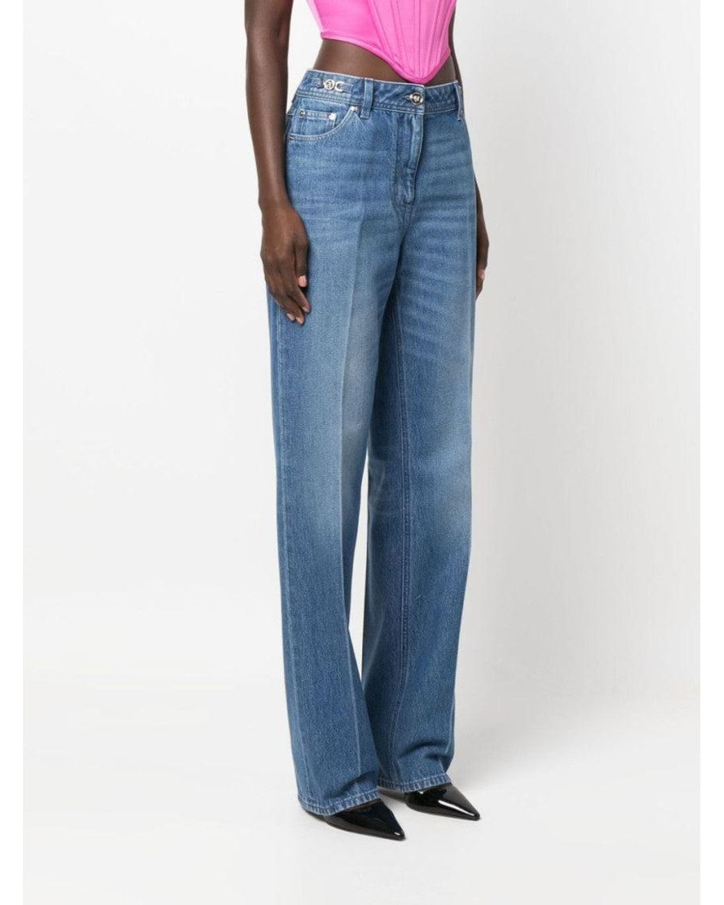 Versace Blue Light Straight Leg Denim Jeans