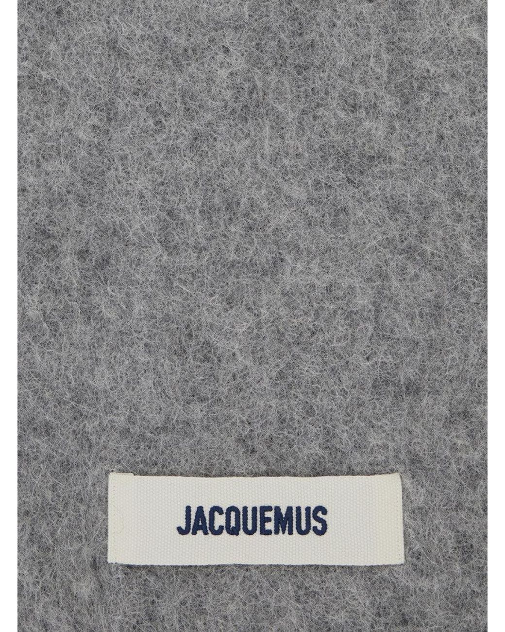 Jacquemus Gray Textured Scarf for men