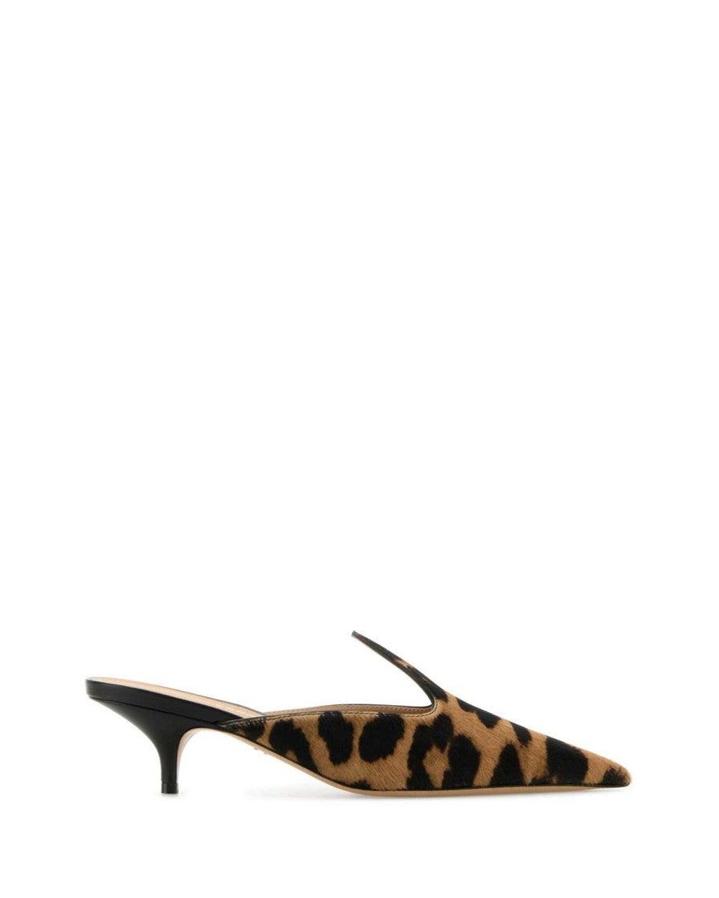 Ferragamo Multicolor Leopard Print Slip On Pumps