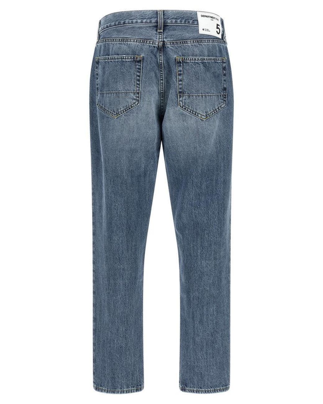 Department 5 Blue Tapered Mid Rise Jeans for men