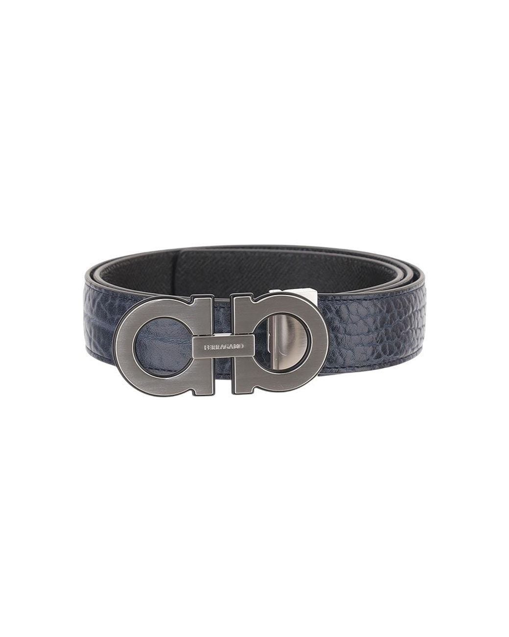 Ferragamo Black Gancini Buckle Belt for men