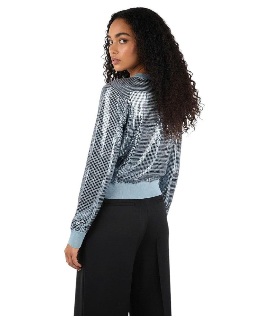 Bottega Veneta Blue Embellished Crew Neck Sweater