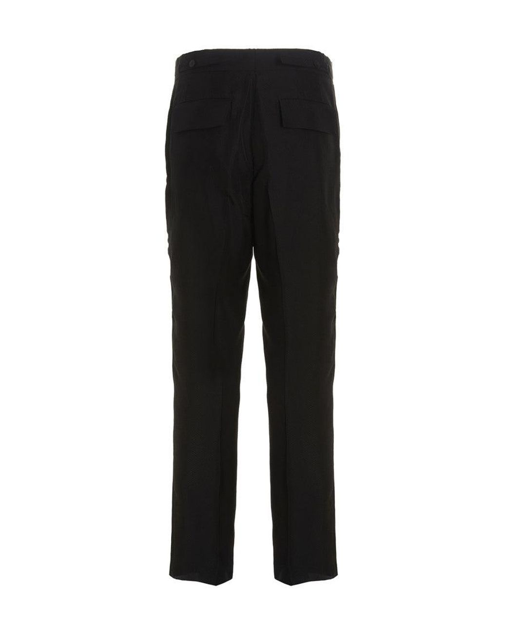 SAPIO Black Flat Front Pants for men