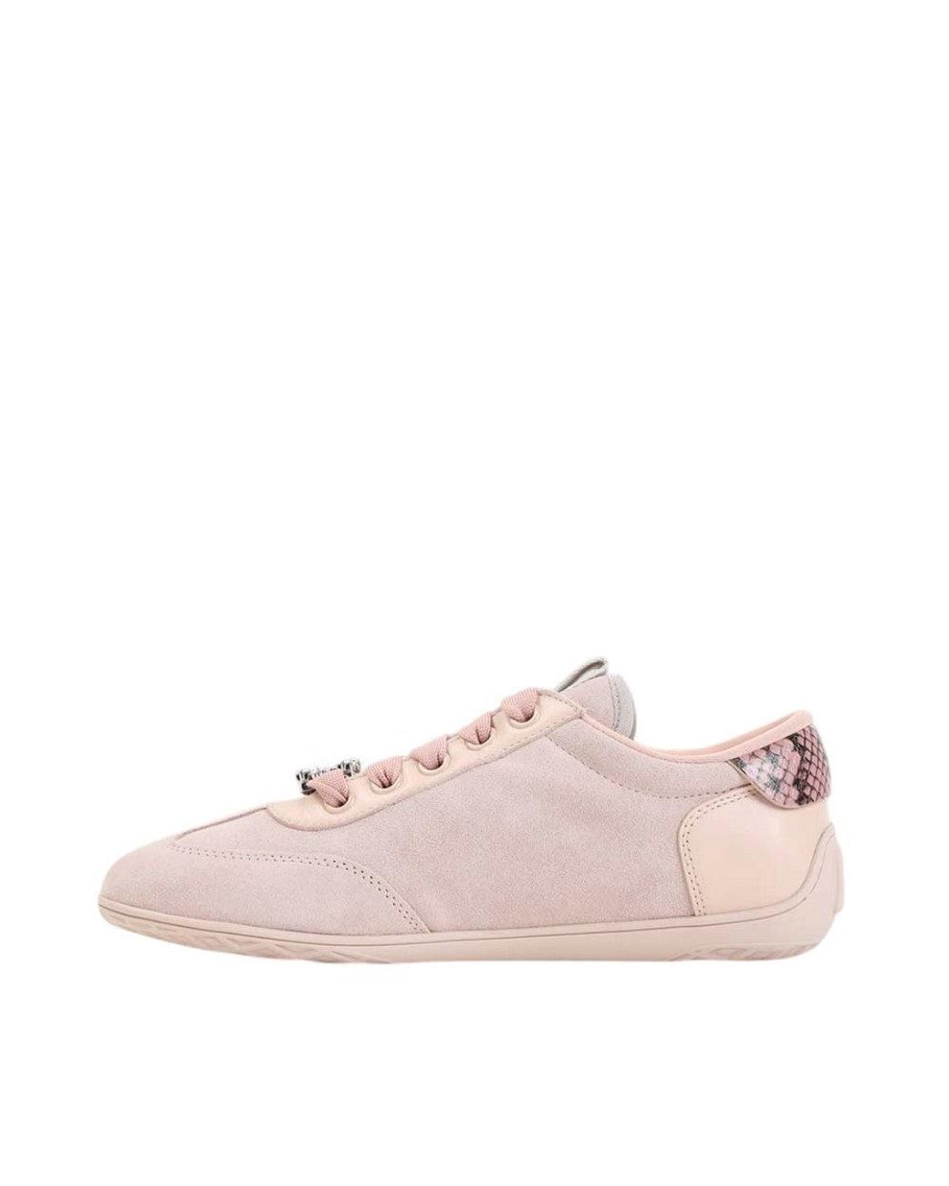 Roger Vivier Pink Embroidered Low Sneakers