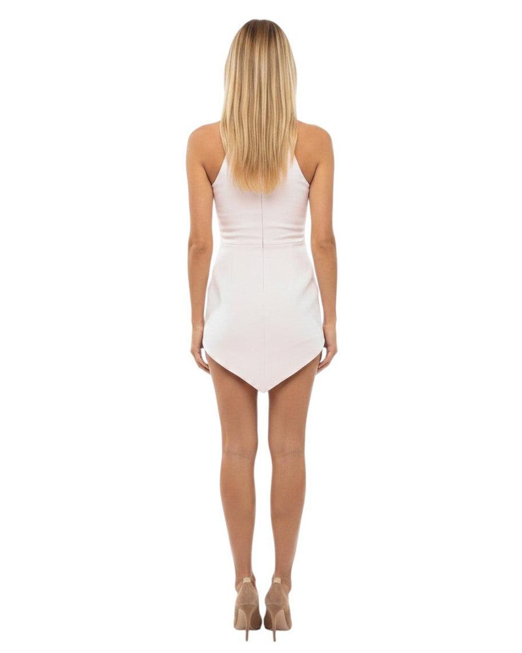 David Koma White Scoop Neck Mini Dress