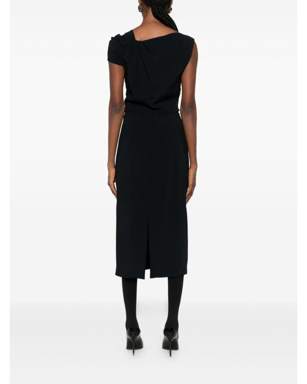 Givenchy Black Draped Midi Dress