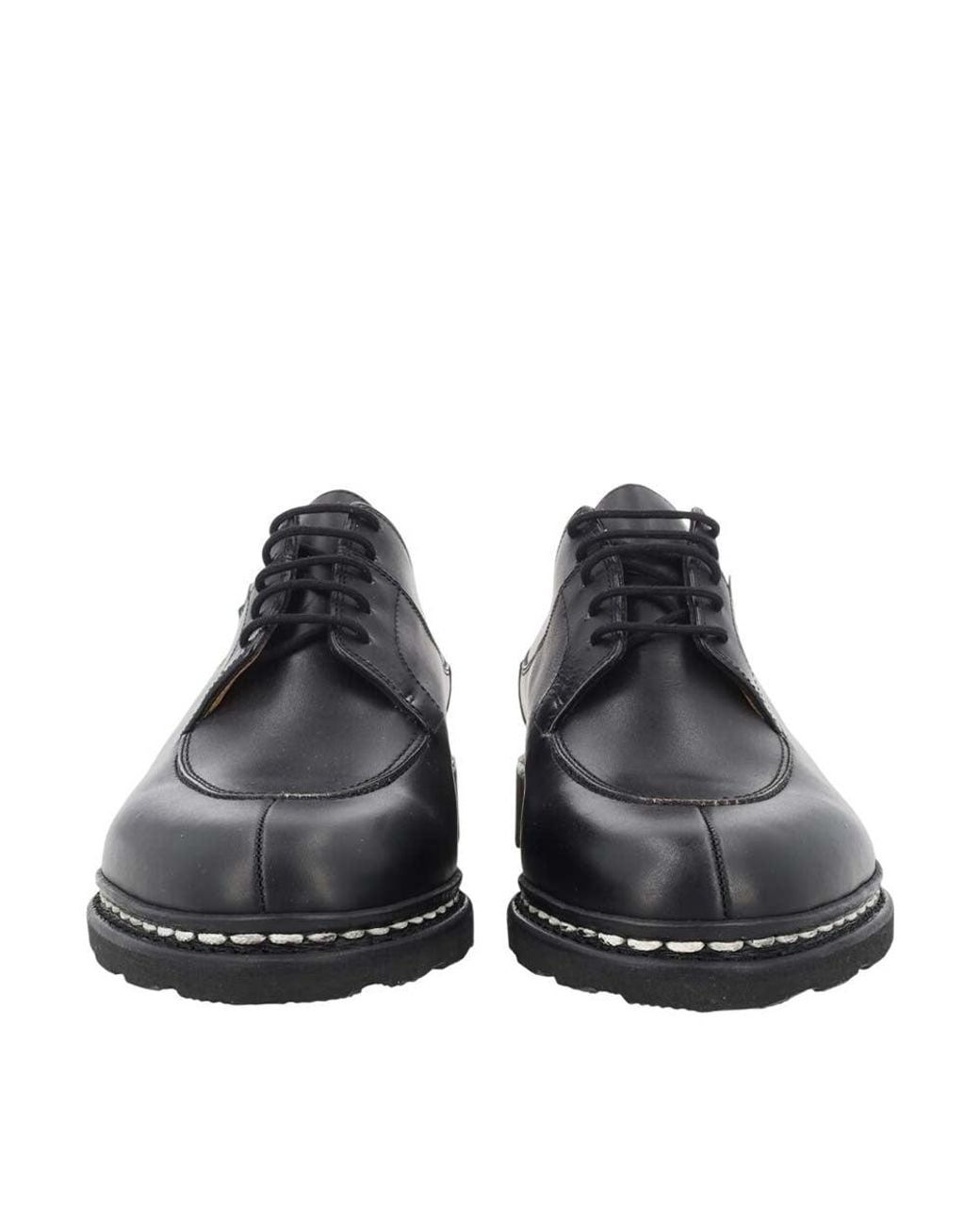 Paraboot Black Solid Avignon Lace Ups Shoes for men