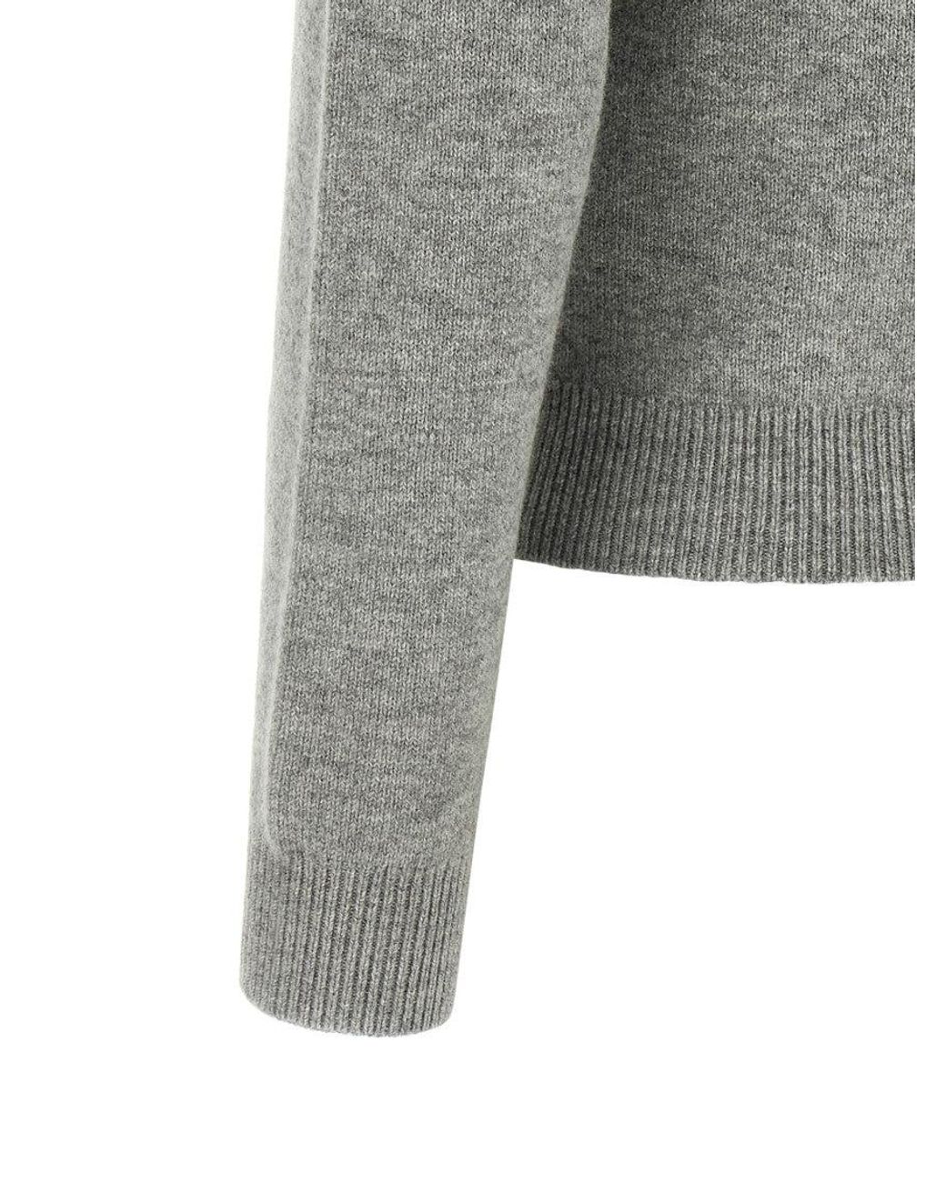 Self-Portrait Gray Self Portrait Fiore Pin Sweater