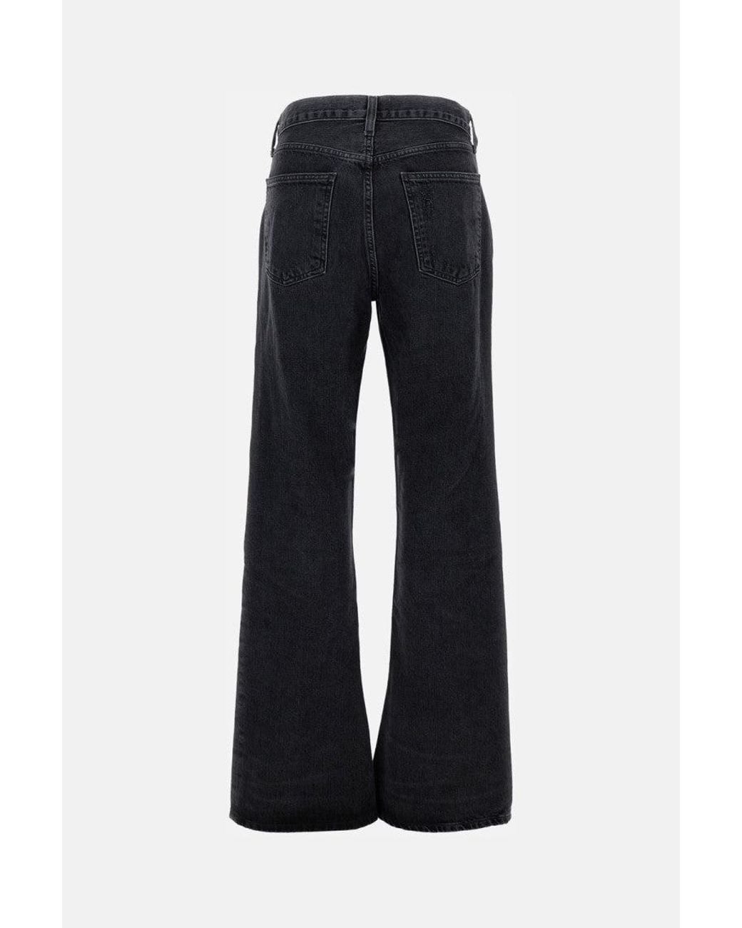 Agolde Black Wide Leg Jeans