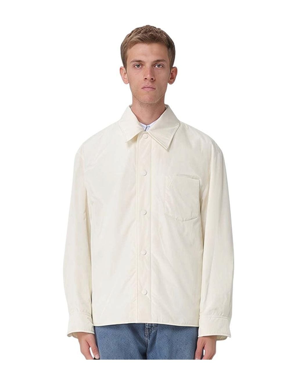 AMI White Solid Overshirt for men
