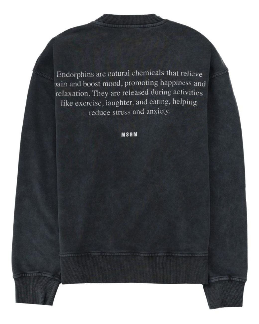 MSGM Black Crew Neck Sweatshirt for men