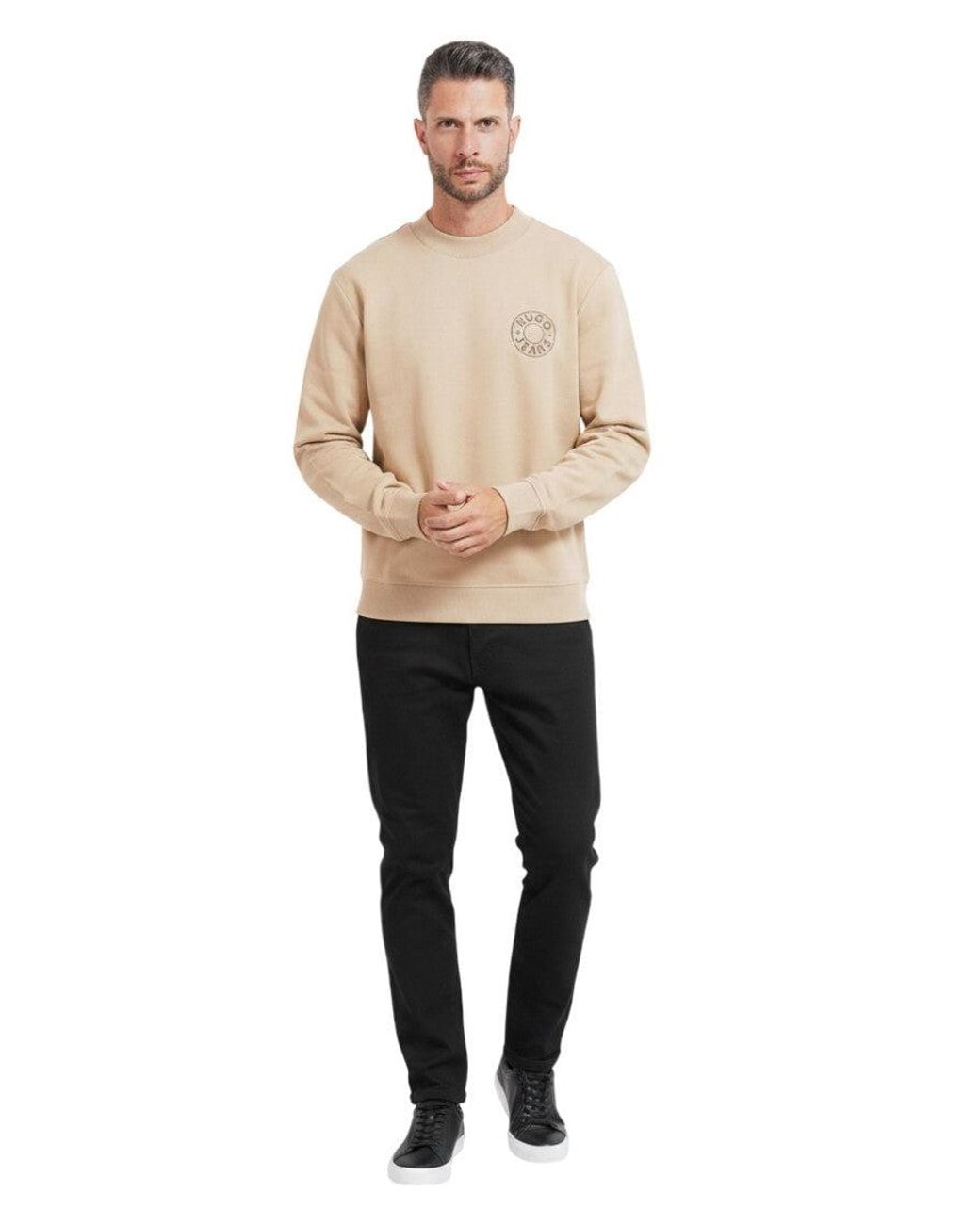 HUGO Natural Logo Crew Neck Sweatshirt for men