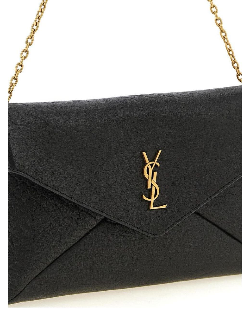 Saint Laurent Black Cassandre Medium Shoulder Bag