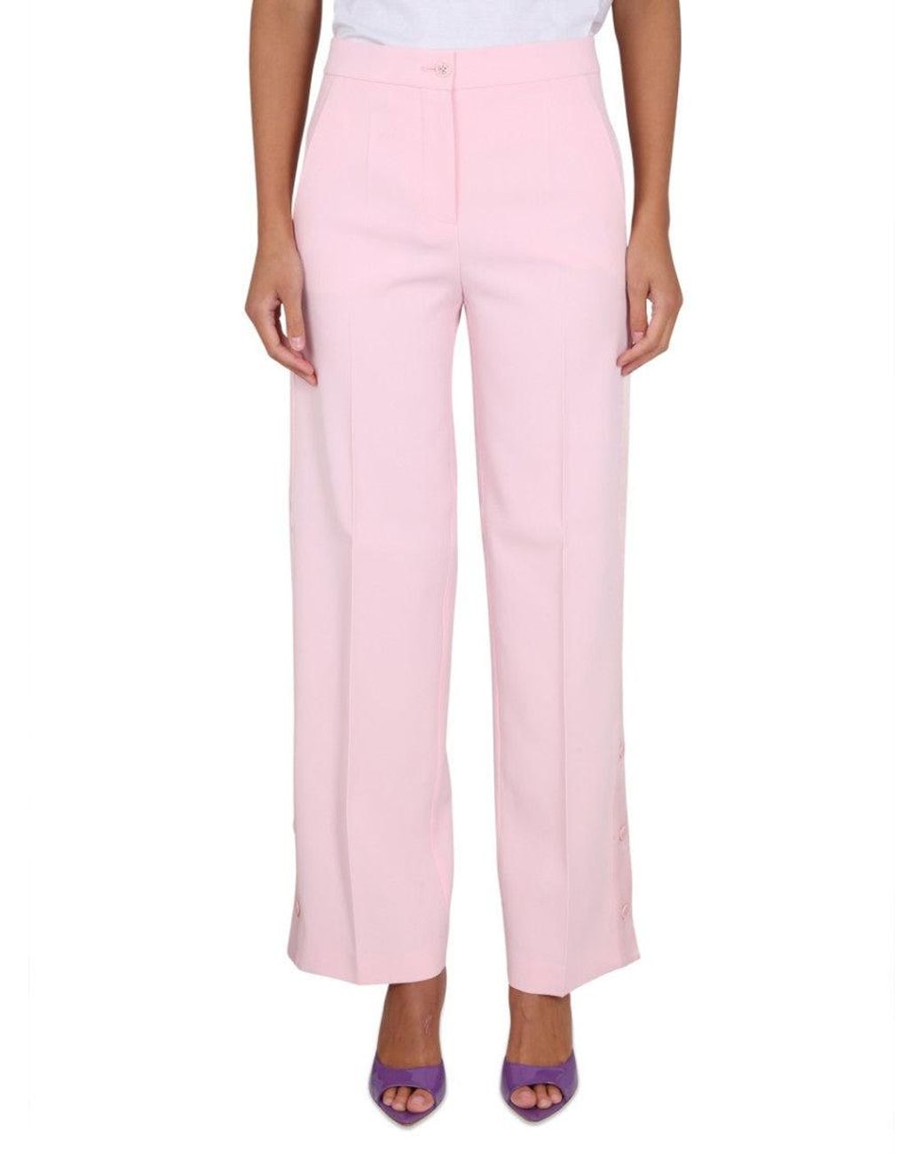 Moschino Pink Tailored Flat Front Pants