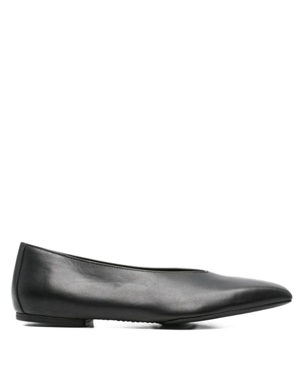 Rick Owens Gray Leather Ballet Flats