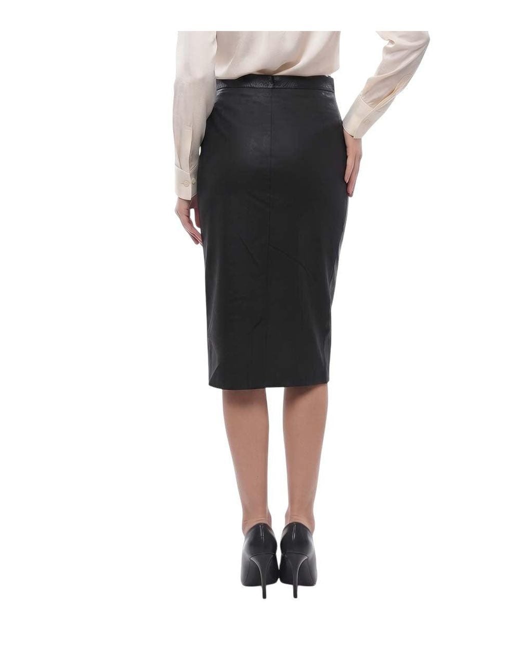Stella McCartney Black Solid Midi Skirt