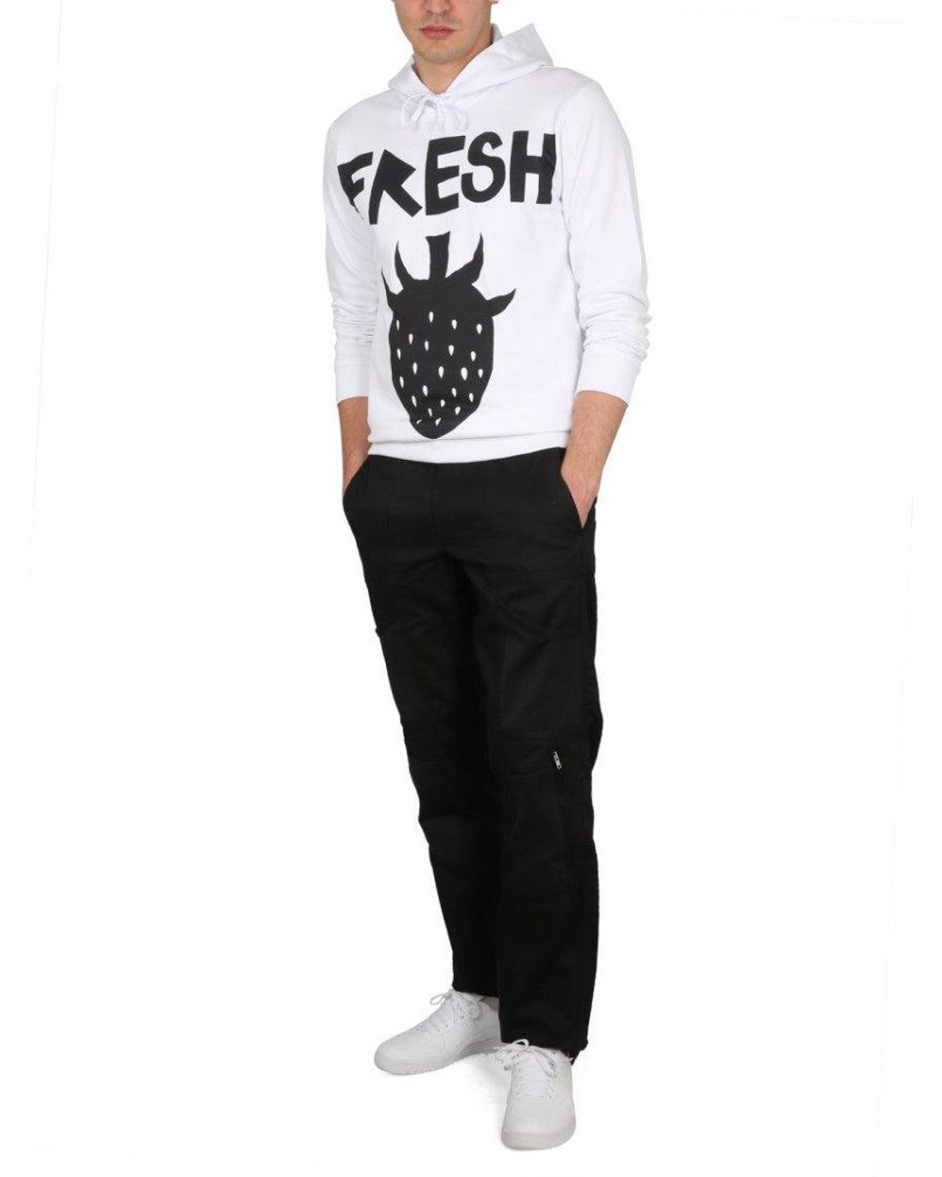 Comme des Garçons White Graphic Hood Sweatshirts for men