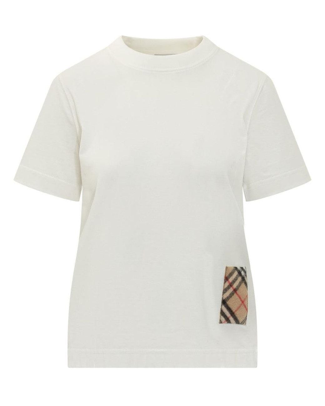 Burberry White Logo Crew Neck T-Shirt