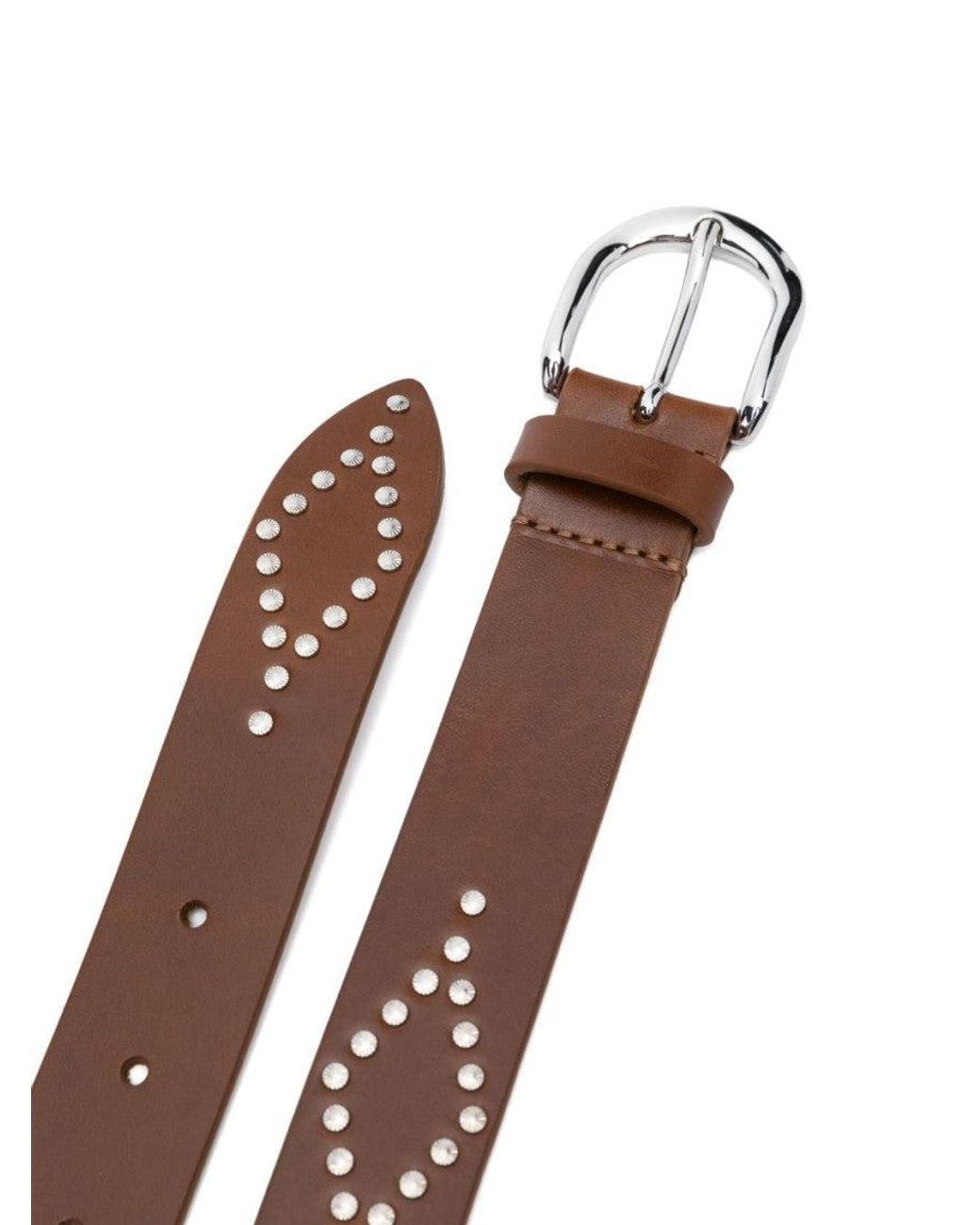 Isabel Marant Brown Studded Buckle Belt