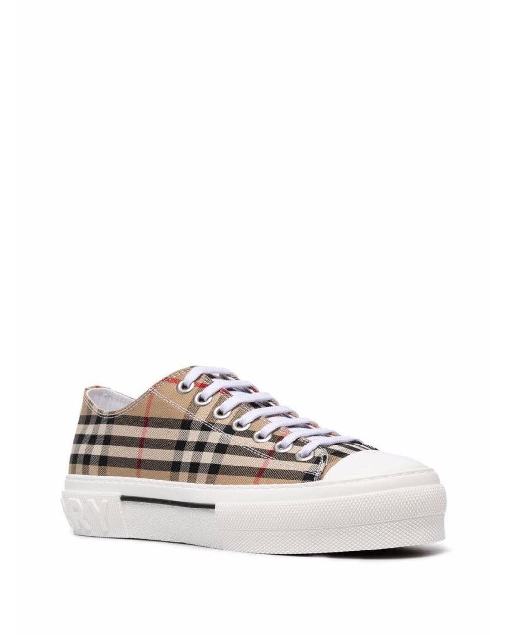 Burberry Brown Check Sneakers for men