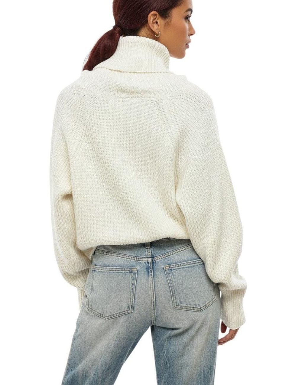Sa Su Phi Blue Knitted Cowl Neck Sweater