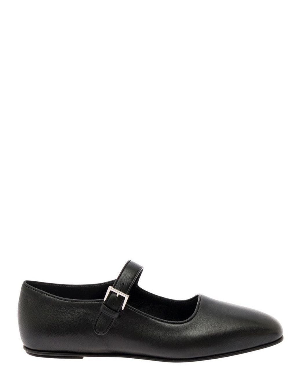 The Row Black Ava Ballet Flats