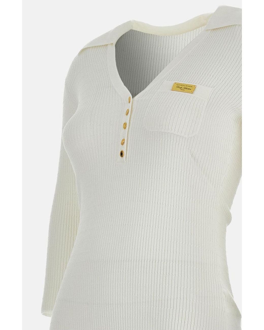 Elisabetta Franchi White Knitted Sweater