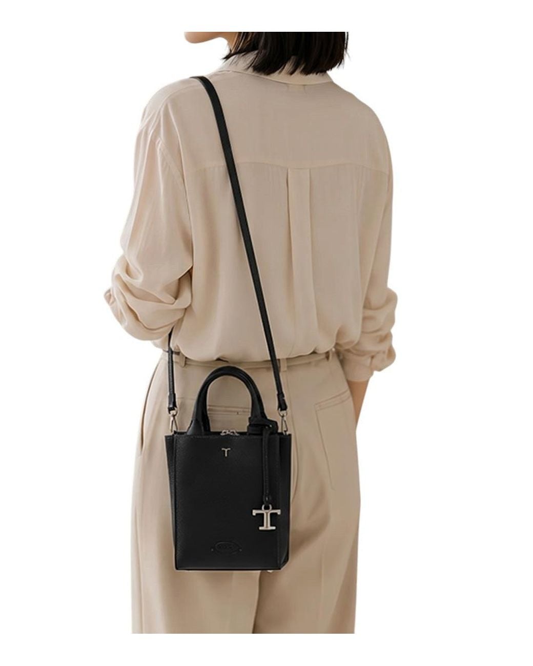 Tod's Black Textured Mini Crossbody Bag