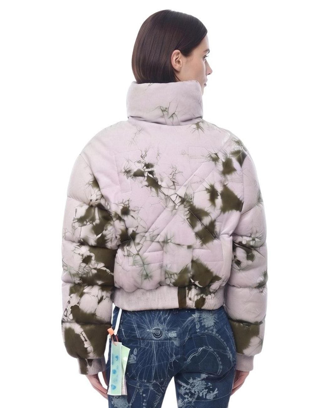 Off-White c/o Virgil Abloh Gray Floral Mock Collar Jacket