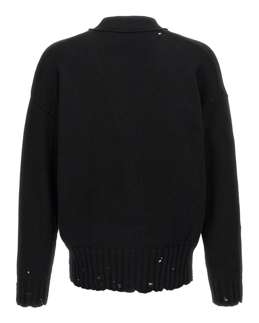 Marni Black Logo Embroidery Cardigan for men