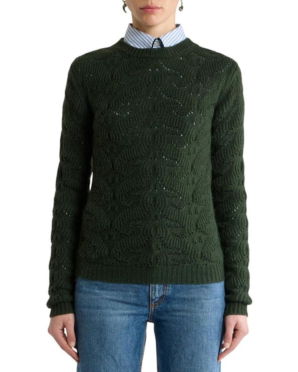 Etro Green Knitted Crew Neck Sweater