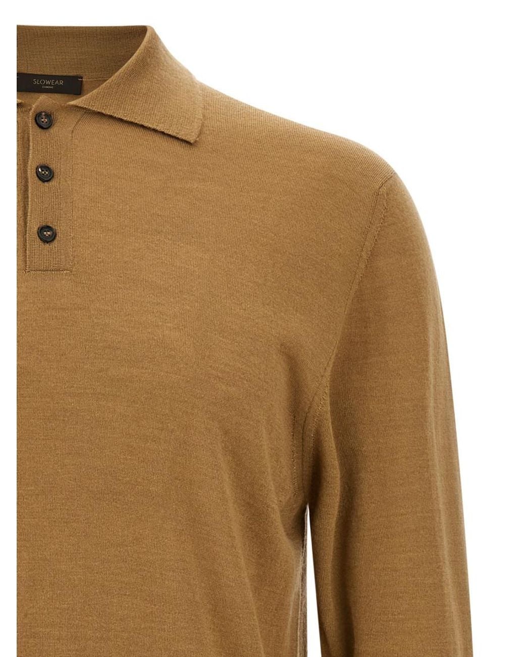 Zanone Brown Solid Polo Shirt for men