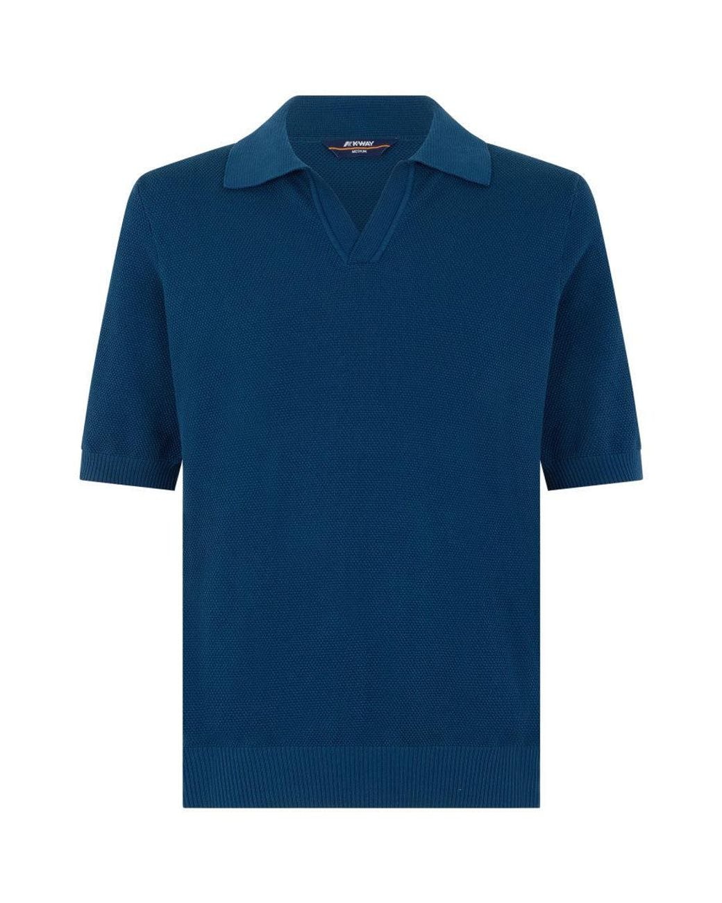 K-Way Blue Shirt Collar Polo for men