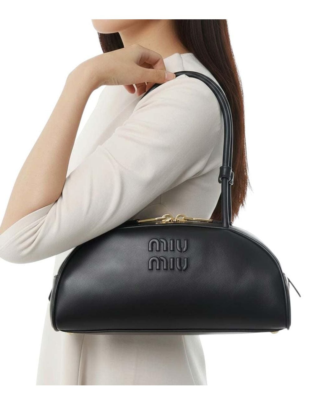 Miu Miu Black Beau Medium Shoulder Bag