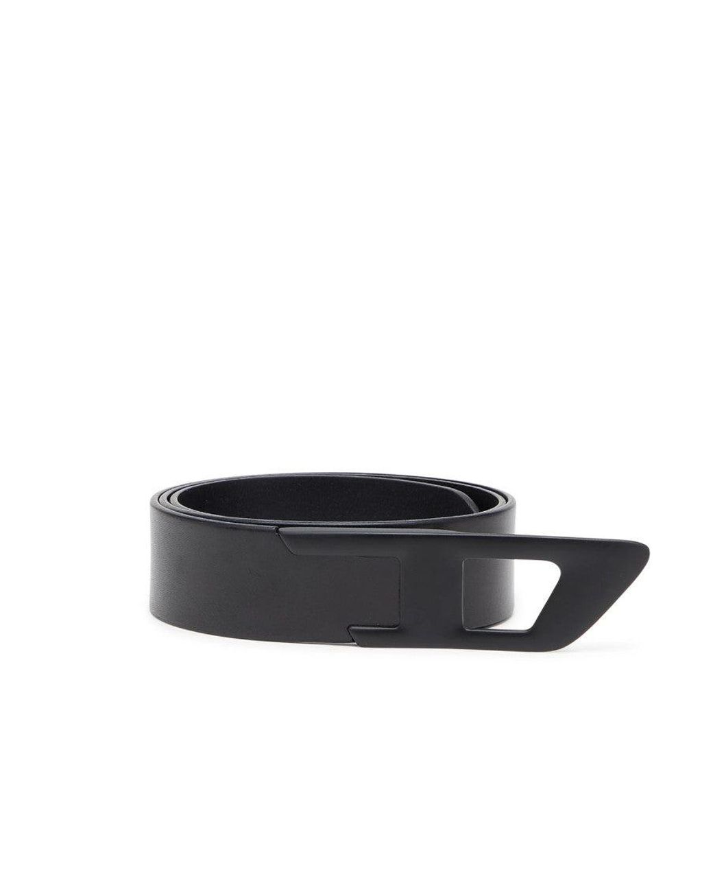 DIESEL Black D Logo Buckle Belt