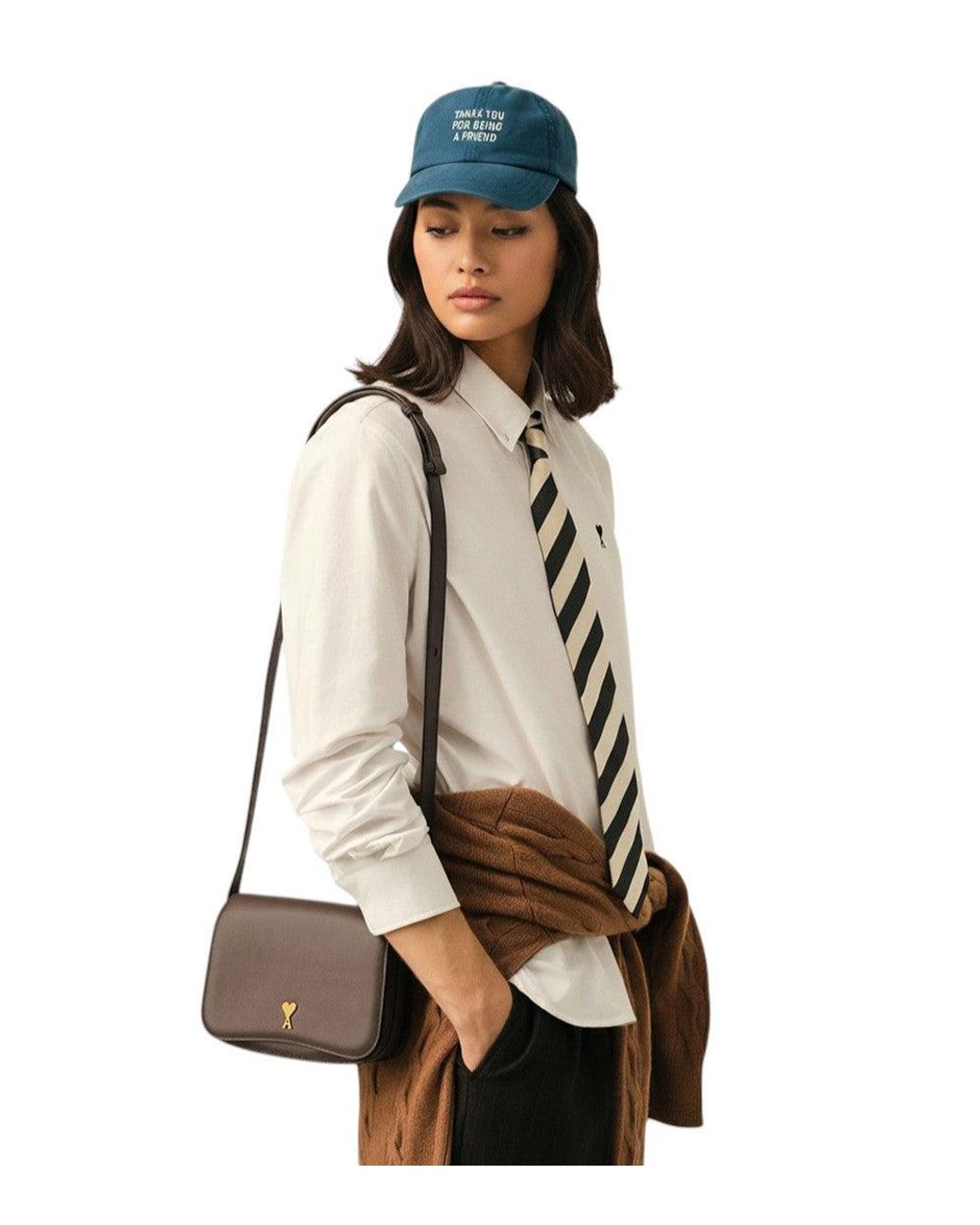 AMI Brown Paris Handbag