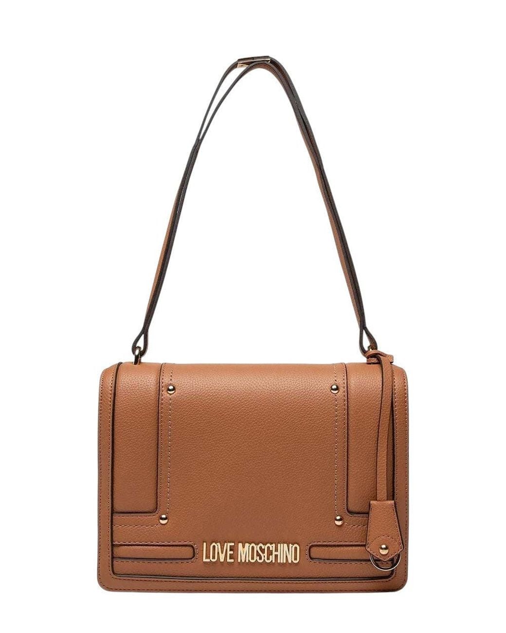 Love Moschino Brown Logo Medium Crossbody Bag