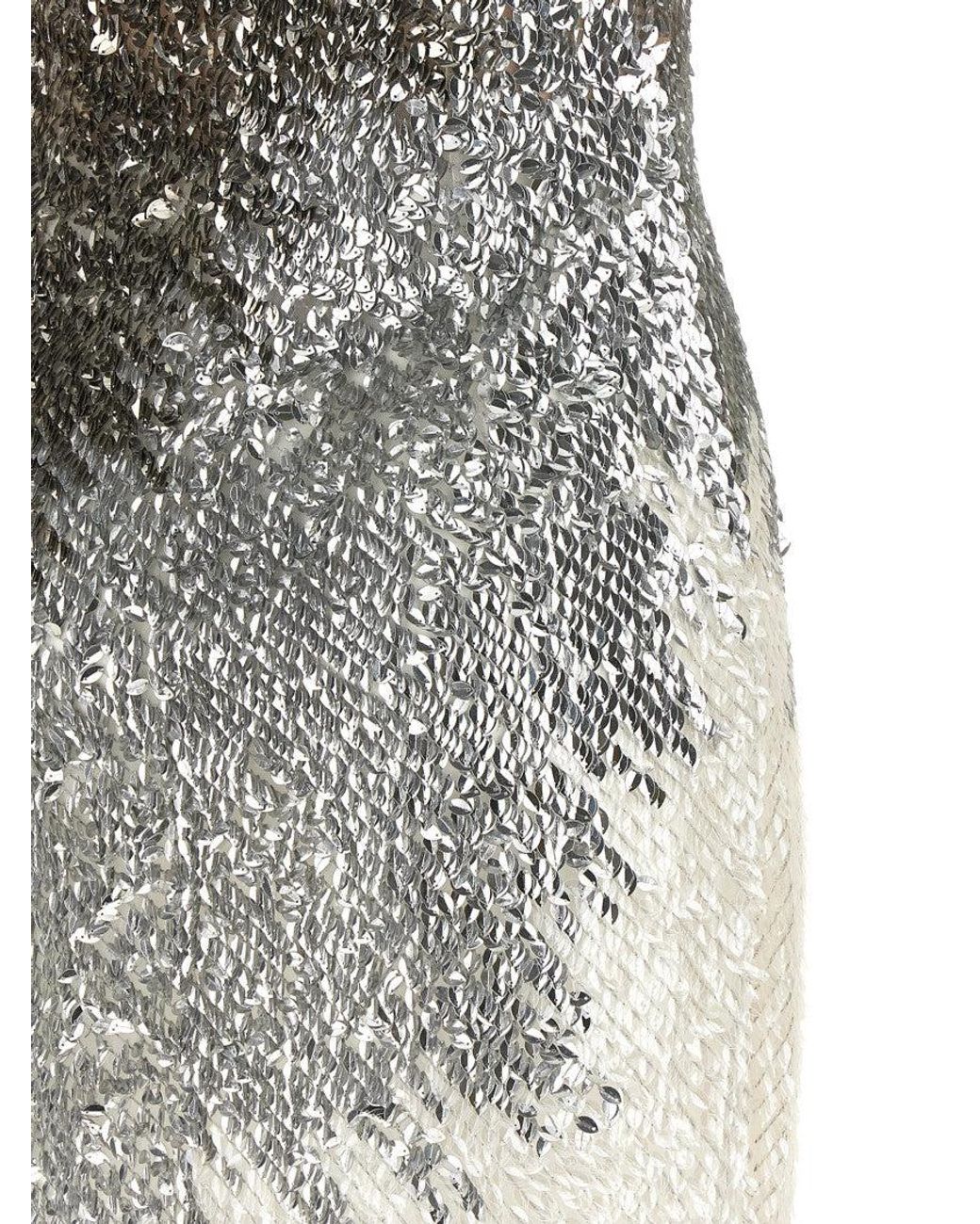 Elisabetta Franchi Metallic Tulle Dress