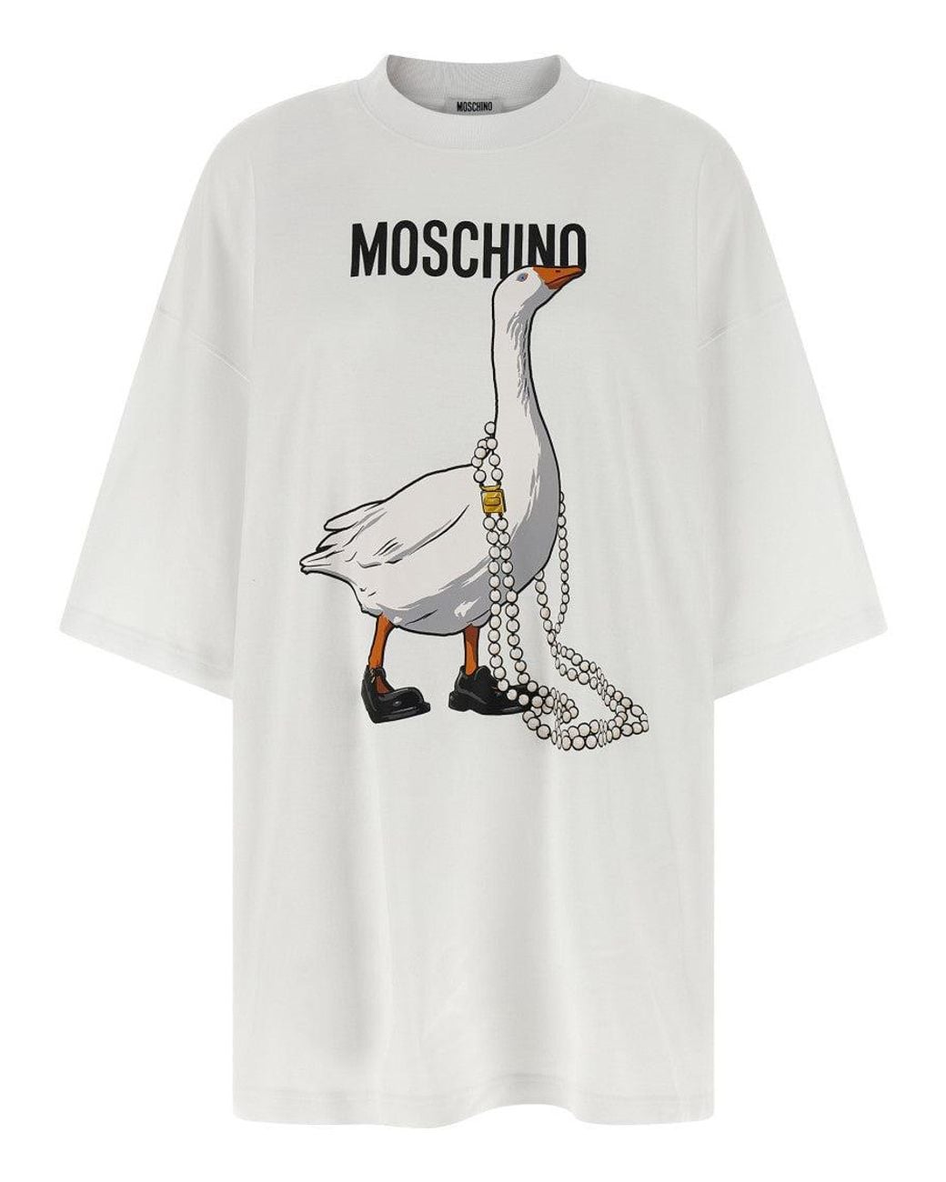 Moschino White 'Goose' Mini Dress