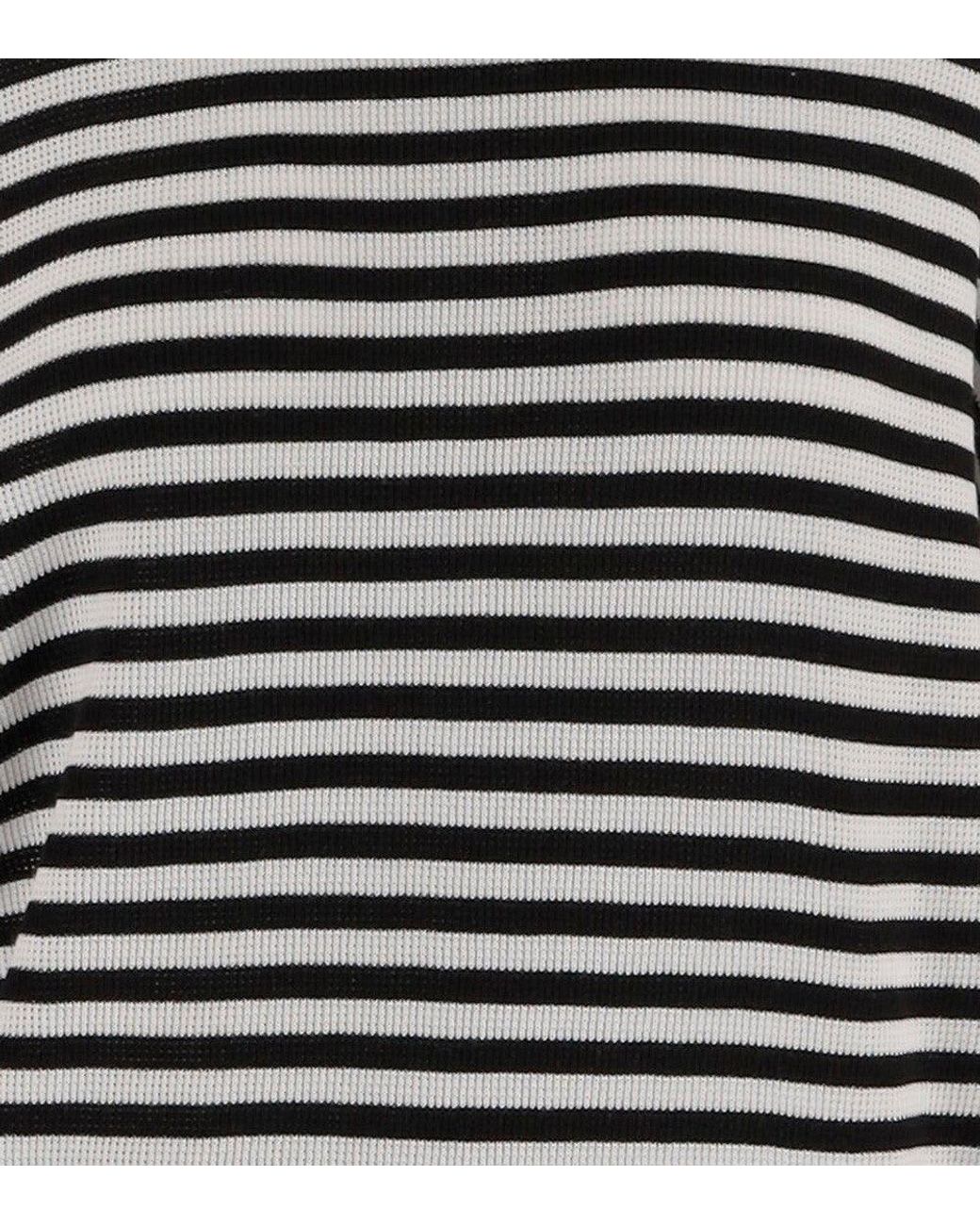 Bruno Manetti Black Stripes Round Neck Sweater