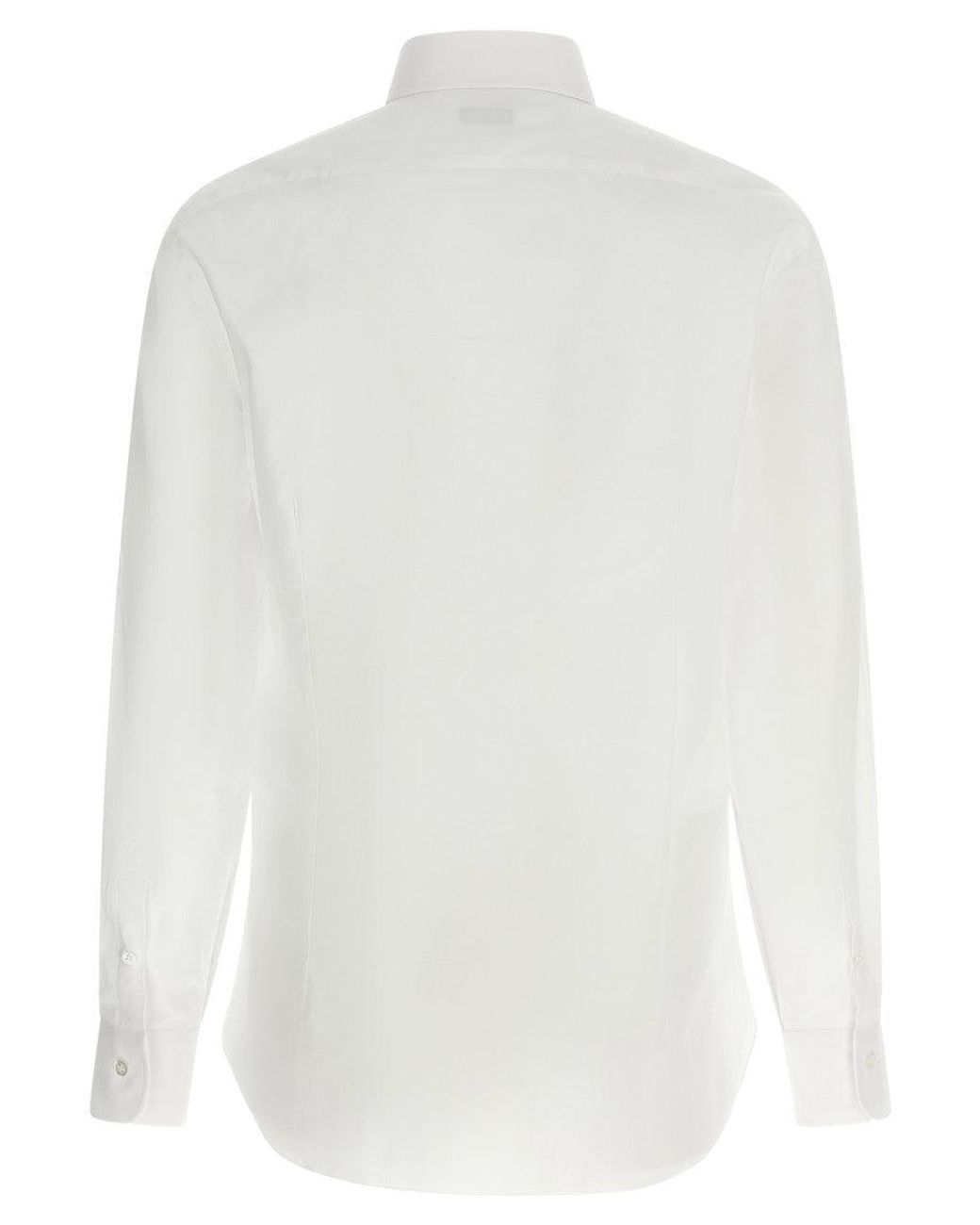 Barba Napoli White Cotton Shirt for men
