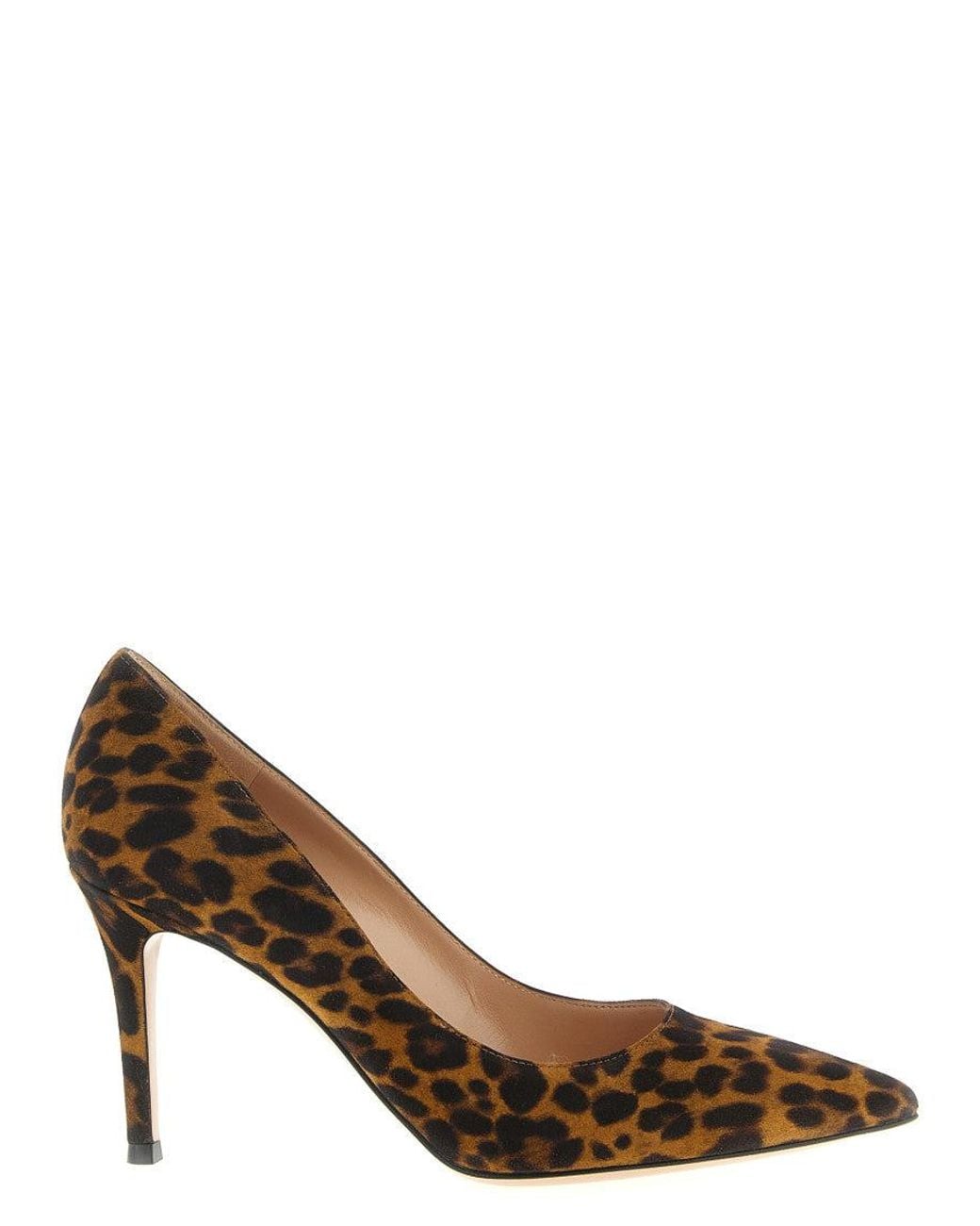 Gianvito Rossi Brown Print Slip-On Heels